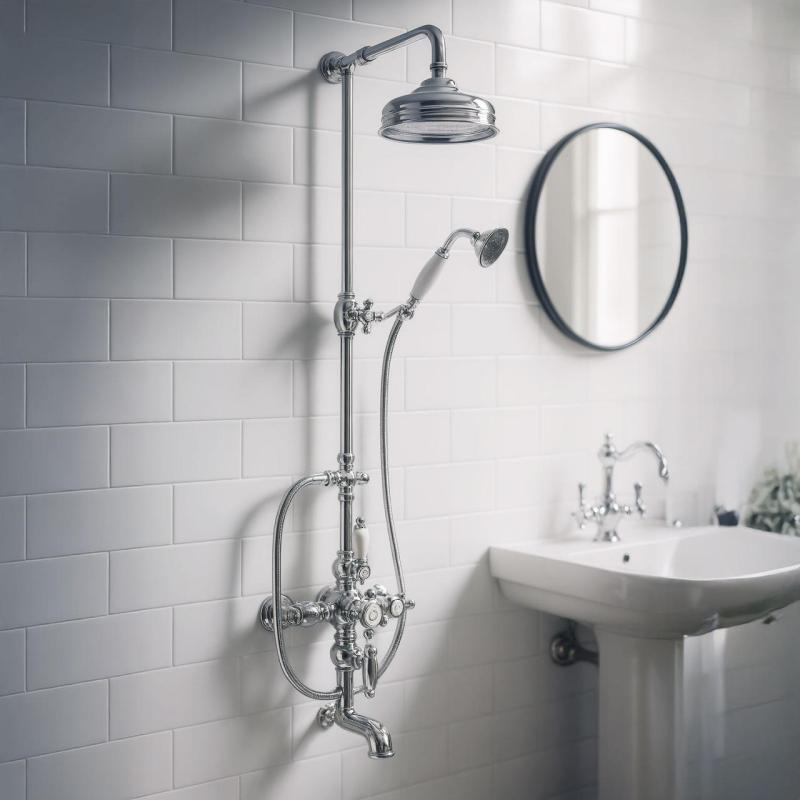 Huber Victorian Thermostatyczny Zestaw Kąpielowo-Prysznicowy 30cm Stal Nierdzewna 592.VN31H.AC