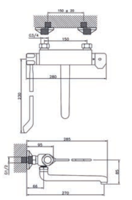 Huber Clinic termostatyczna bateria kuchenna chrom 571.08LCH.CR