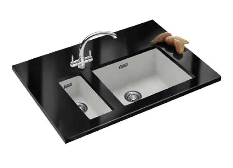 Franke Sirius 2 S2D 110.16 mały biały zlewozmywak z tworzywa sztucznego 16x41cm podbudowa 125.0252.233