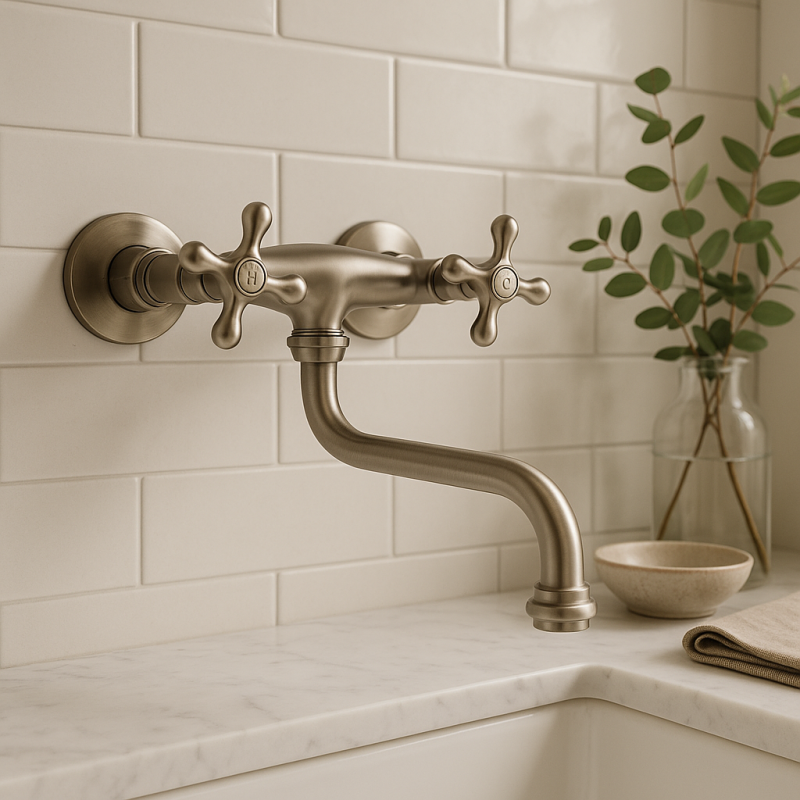 PB Nostalgiczny kran kuchenny Classic C naścienny RVS 10.2722