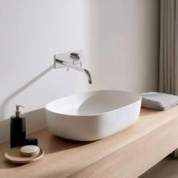 Rewolucja Wodna Flow wbudowany kran do umywalki z pokrywą chrom z wylewką 25cm T1161B01-25