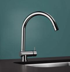 Waterevolution Flow bateria kuchenna chromowana z wyciąganą wylewką T15501