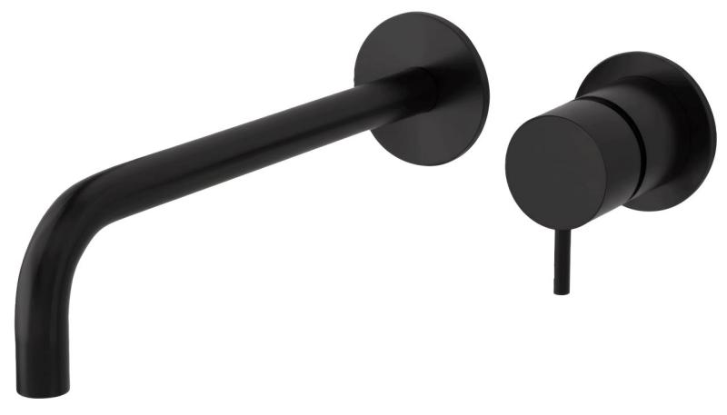 Waterevolution Flow bateria umywalkowa podtynkowa matowa czarna z wylewką 25 cm T116BPR-25