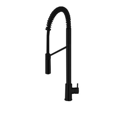 Waterevolution Flow półprofesjonalna bateria kuchenna, matowa czerń, z kolumną i sprężyną T157PR