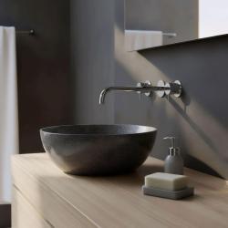 Waterevolution Flow 3-otworowa bateria umywalkowa chromowana z wylewką 25 cm T1163F01-25