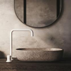 Waterevolution Flow 2-gats wastafelkraan hoge uitloop 222 mat wit T122HBR

Tłumaczenie na język polski: Waterevolution Flow 2-otworowa bateria umywalkowa wysoka wylewka 222 matowa biała T122H