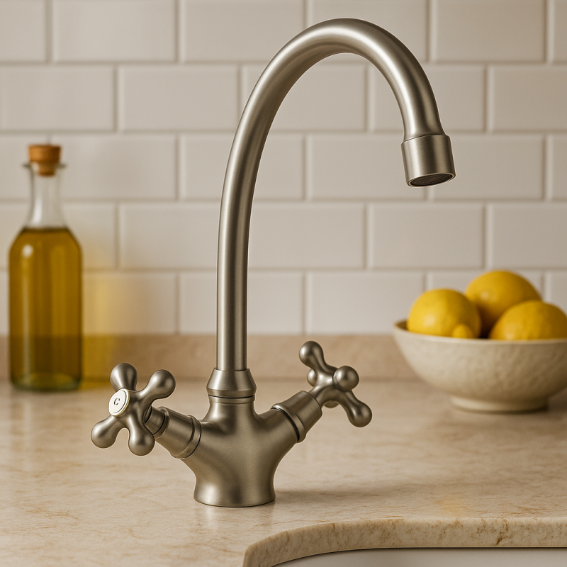 Nostalgiczny kran kuchenny V1900 ze stali nierdzewnej