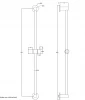 Waterevolution Flow glijstang 800mm chroom T166001 tekening