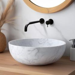 Waterevolution Flow wbudowana bateria umywalkowa matowa czarna z wylewką 21cm T116BPR-21