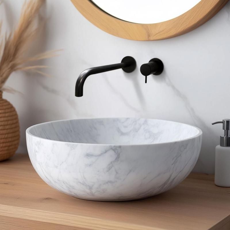 Waterevolution Flow bateria umywalkowa podtynkowa matowa czarna z wylewką 21 cm T116BPR-21