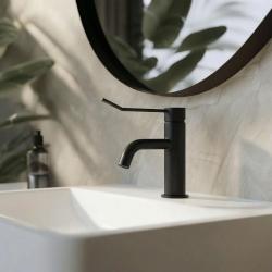 Waterevolution Flow bateria umywalkowa z korkiem click-clack, matowa czarna T111PR