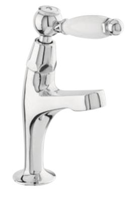 PB klasyczna bateria umywalkowa z białą rączką, zimna woda, mały model, chrom 1208854162