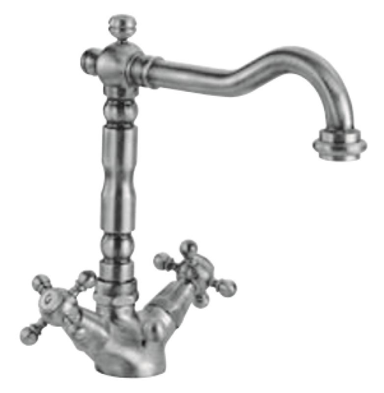 PB klasyczna bateria umywalkowa z pokrętłami w kształcie gwiazdy, wylewka 18,5 cm, chrom 1208854932