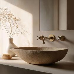 PB klassieke ingebouwde wandkraan met sterknoppen, 16 cm uitloop, brons 1208855052