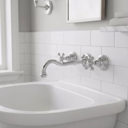 PB klasyczna wbudowana bateria ścienna z pokrętłami gwiazdkowymi, wylewka 25 cm, chrom 1208855112