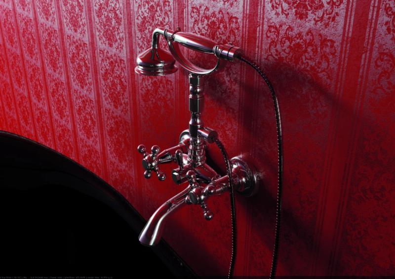 PB klasyczny zestaw prysznicowy do montażu na wannie z gwiazdkowymi pokrętłami ze stali nierdzewnej, w zestawie z rączką natrysku 1208855172