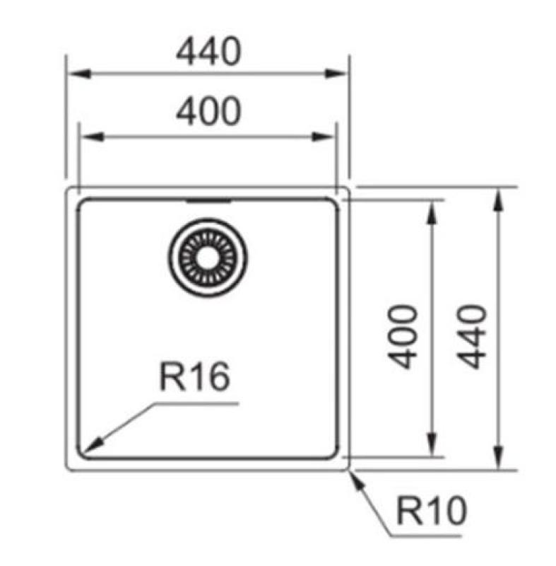 Franke Maris MRX 110.40 zlewozmywak podwieszany ze stali nierdzewnej 40x40 1220527791