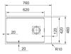 Franke Fragranite+ Kubus 2.0 KNG 110.62 Glacier onderbouw 1250512517