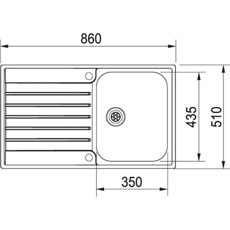 Franke Argos AGX 211-86 zlewozmywak ze stali nierdzewnej z ociekaczem 860x510 do montażu na równi z blatem 127.0380.403