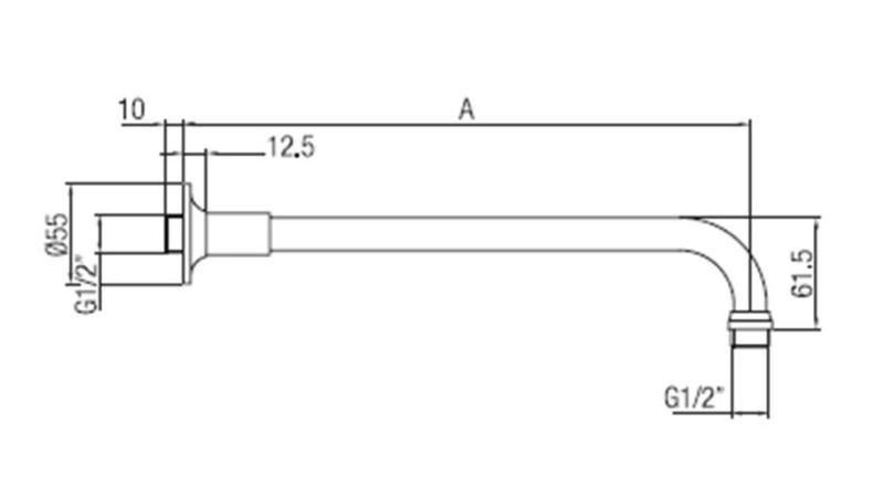 PB klasyczne ramię prysznicowe brązowe 40 cm 1208898922