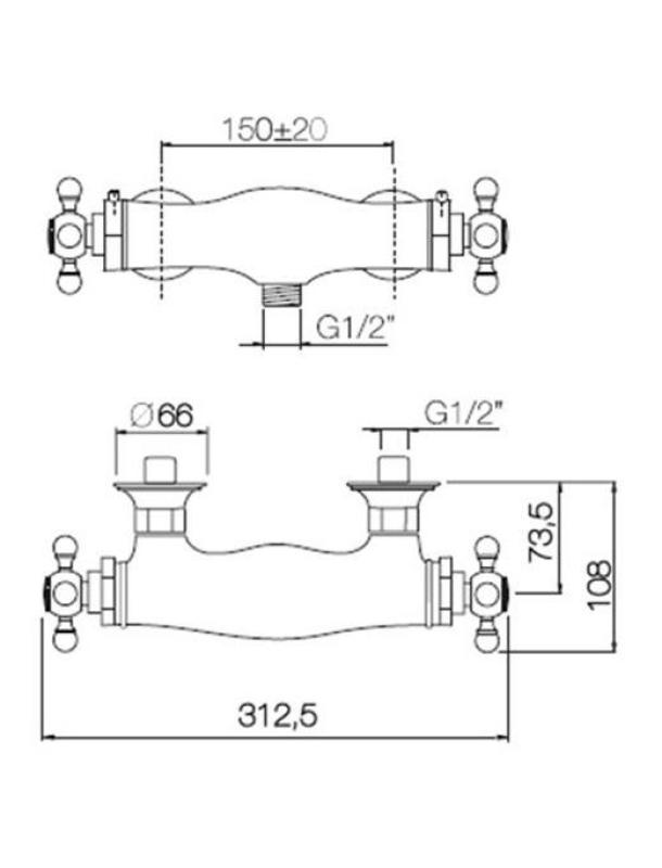 PB klasyczny termostat prysznicowy brązowy 1208898982