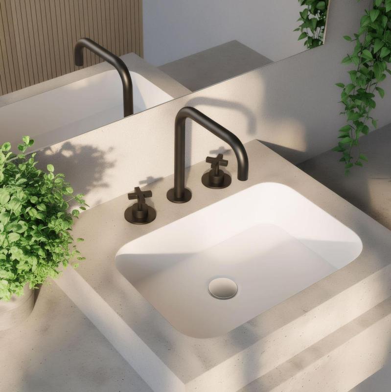 Waterevolution Cruz 3-otworowa bateria umywalkowa matowa czerń 1208916602