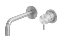 Wodna rewolucja Flow bateria umywalkowa podtynkowa całkowicie ze stali nierdzewnej T116BIEV2 z wylewką 15 cm