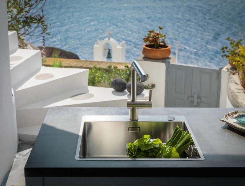 Franke masywna stal nierdzewna Bateria kuchenna Atlas Neo z obrotową wylewką 115.0521.435