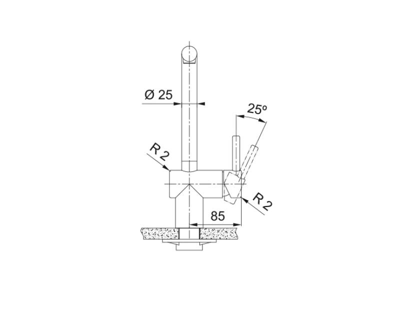 Franke Atlas Neo kran kuchenny z obrotową wylewką, szczotkowany matowy czarny 115.0550.424
