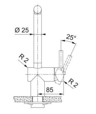 Franke RVS szczotkowany kran kuchenny Atlas Neo z wysuwanym wylewkiem inox 115.0521.438