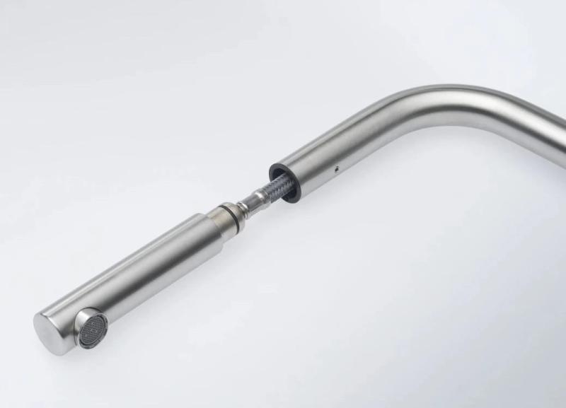 Franke RVS szczotkowany kran kuchenny Atlas Neo z wysuwanym wylewkiem inox 115.0521.438