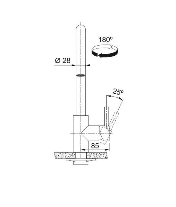 Franke keukenmengkraan Kubus met uittrekbare handdouche roestvrij staal 115.0529.207