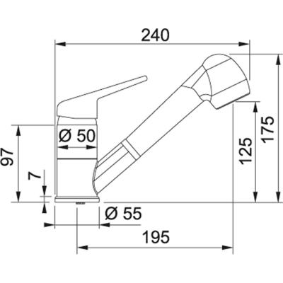 Franke Bateria kuchenna Delta Novara Plus z wyciąganą wylewką chrom 115.0347.111