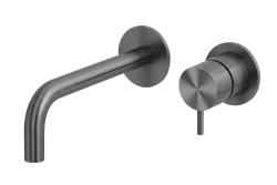 Waterevolution Flow Wbudowana bateria umywalkowa PVD Gun Metal z wylewką 15 cm T116BME-15