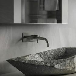 Waterevolution Flow wbudowana bateria umywalkowa z płytą osłonową PVD Gun Metal z wylewką 25 cm T1161GME-25