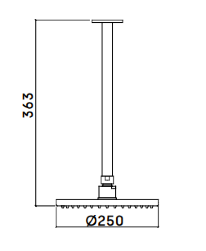 Waterevolution Flow deszczownica 200 mm z przyłączem sufitowym Szczotkowany Mosiądz T1642LE