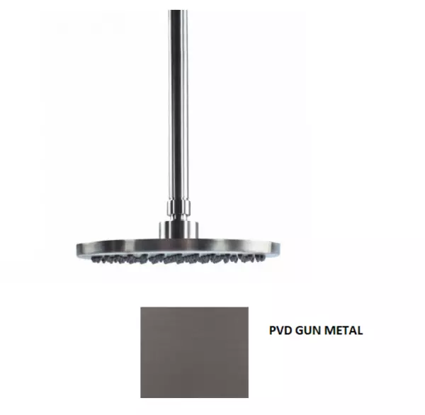 Waterevolution Flow deszczownica 250 mm z montażem sufitowym Gun Metal T1642GME