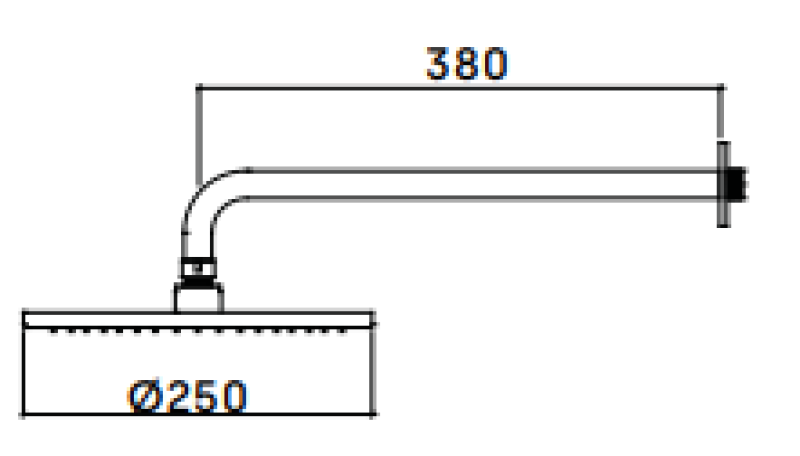 Waterevolution Flow głowica natryskowa 250 mm z przyłączem ściennym Chrom T16412501