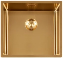 Lorreine 40SP-Gold Luxe RVS zlewozmywak PVD Gold 40x40 montaż podwieszany, wpuszczany i nablatowy 1208952328