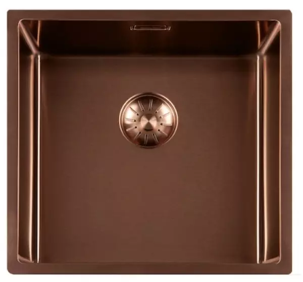 Lorreine 40SP Copper Luxe RVS zlew miedziany kolor PVD Copper 40x40 podwieszany, wpuszczany i nakładany 1208952365