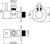 Clou InBe design hoekstopkraan type 1 rond mat zwart technische tekening