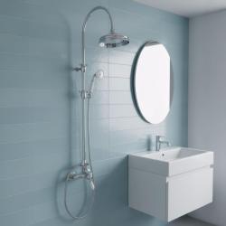 PB Nostalgiczny zestaw mieszacza prysznicowego z deszczownicą chromowaną