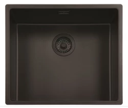 Reginox Amsterdam Nieuw model 50 Regi-graniet spoelbak Pure Black volledig zwart onderbouw en opbouw 1208953475