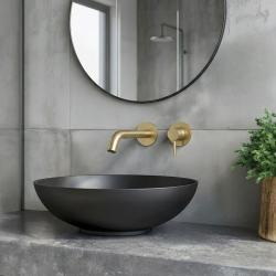 SB Round podtynkowa bateria umywalkowa szczotkowany mosiądz PVD 162mm