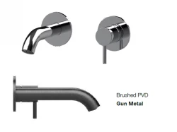 SB Round podtynkowa bateria umywalkowa gun metal PVD 102mm