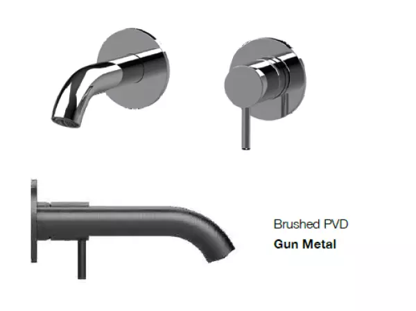 SB Round podtynkowa bateria umywalkowa gun metal PVD 102mm