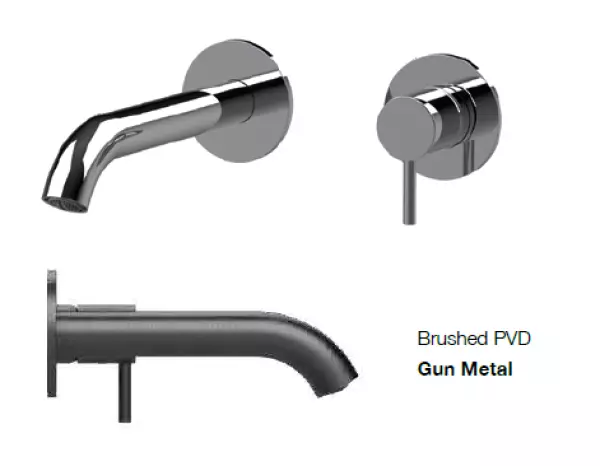 SB Round podtynkowa bateria umywalkowa gun metal PVD 162mm