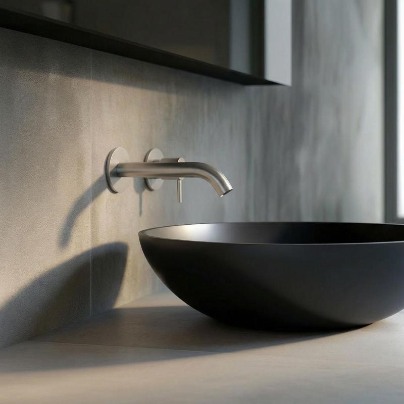 SB Round 316 podtynkowa bateria umywalkowa RVS 132mm