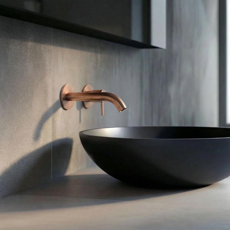 SB Round 316 podtynkowa bateria umywalkowa Szczotkowana Miedź PVD 132mm