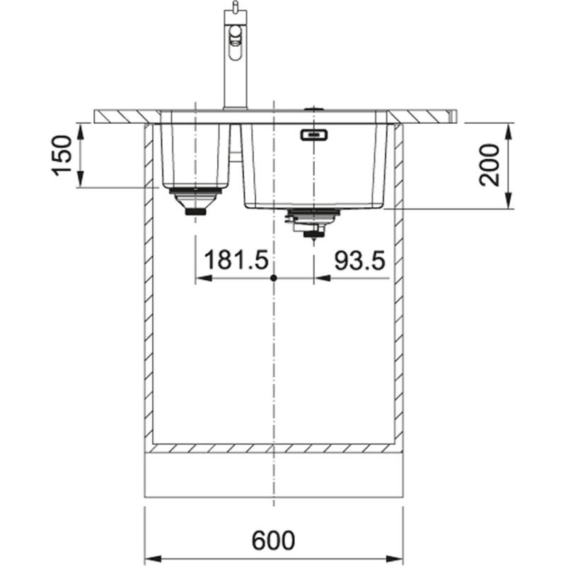 Franke Mythos MYX 160.34.16 BR półtorakomorowy zlewozmywak podwieszany ze stali nierdzewnej 16+34 cm 122.0638.272